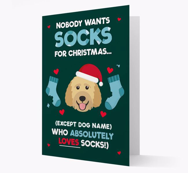 'Nobody Wants Socks for Christmas' - Personalized {breedFullName} Christmas Card